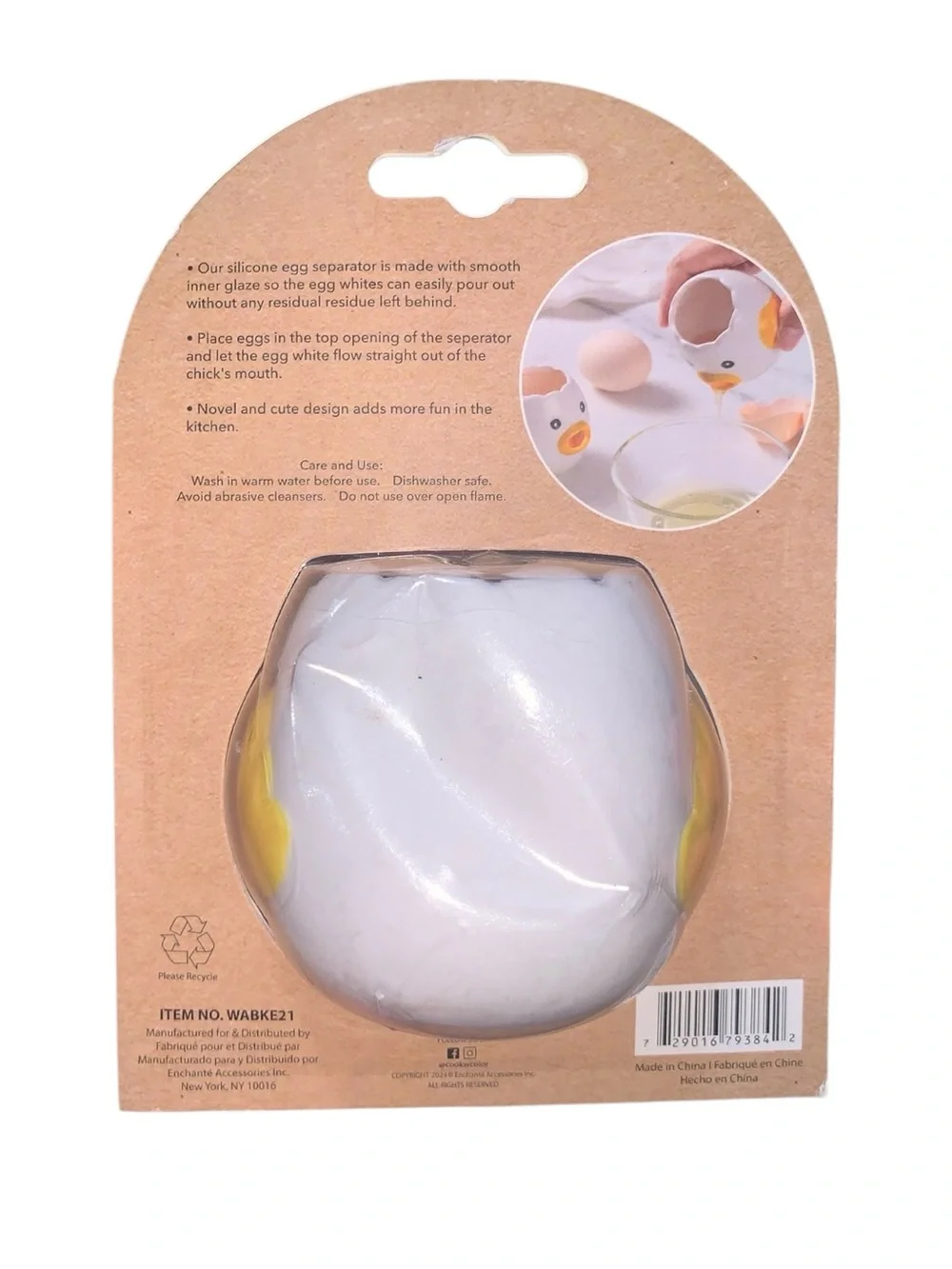 CWC Egg Separator White & Yellow Duck Face NWT